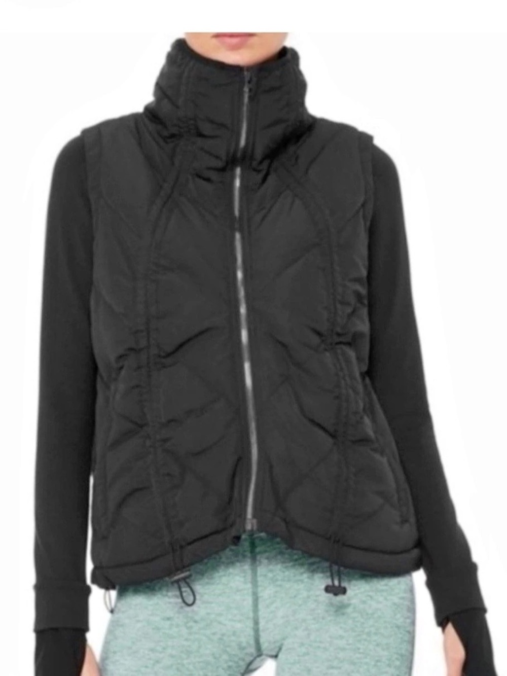 Alo Black Puffer Vest Size Small Like New